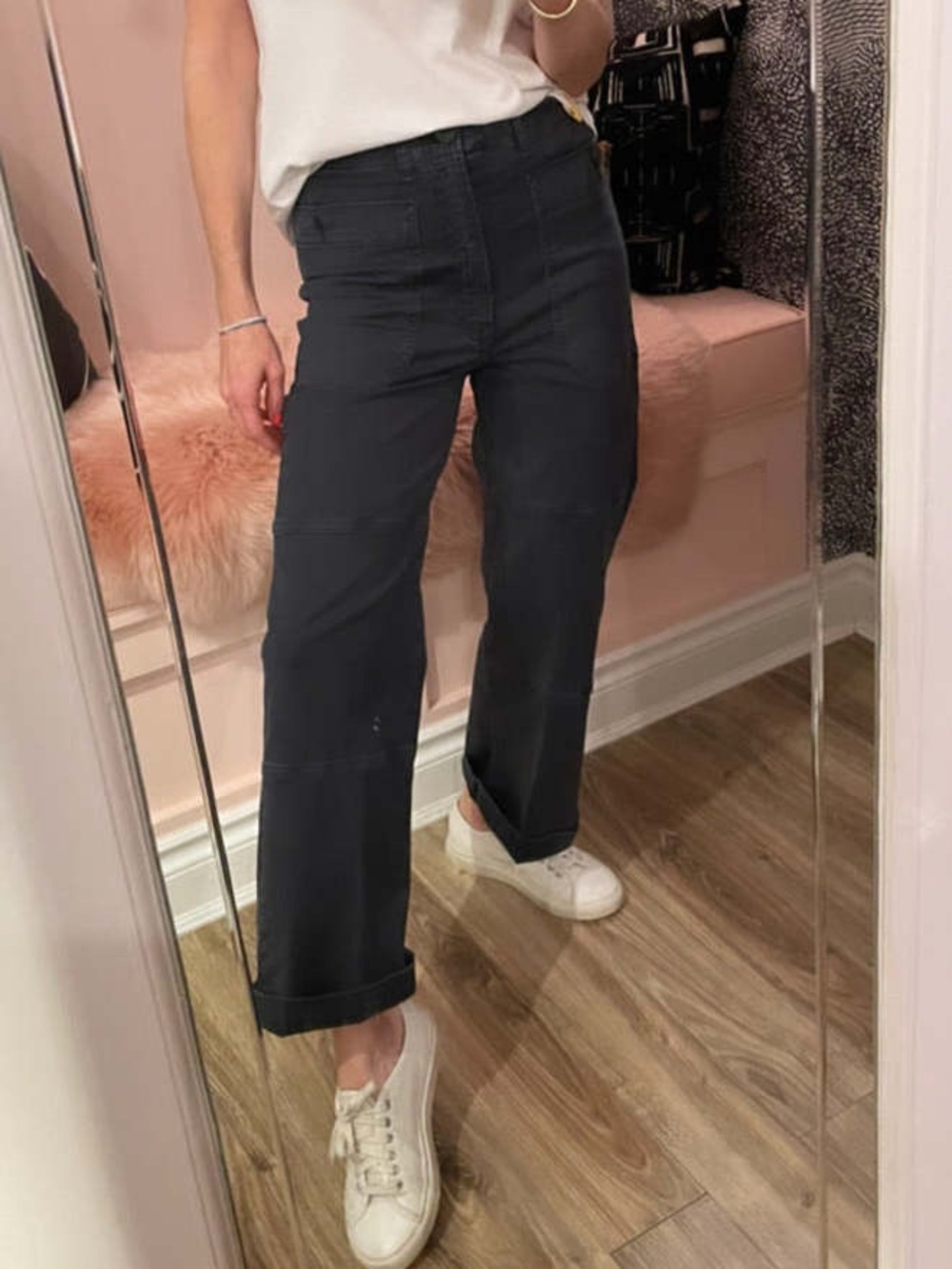 Frame Oversized Pocet Utility Pant Washed Navy